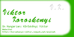 viktor koroskenyi business card